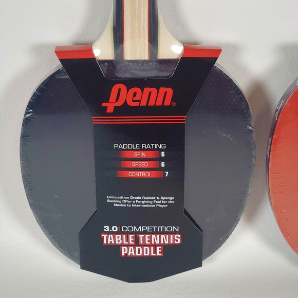 2 Pack of Penn 3.0 Competition Table Tennis Paddle Spin 6 Speed 6‎ Control 7 NEW - Picture 2 of 3